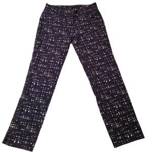 Ann Taylor Women's Office Navy Blue Pants White Squares